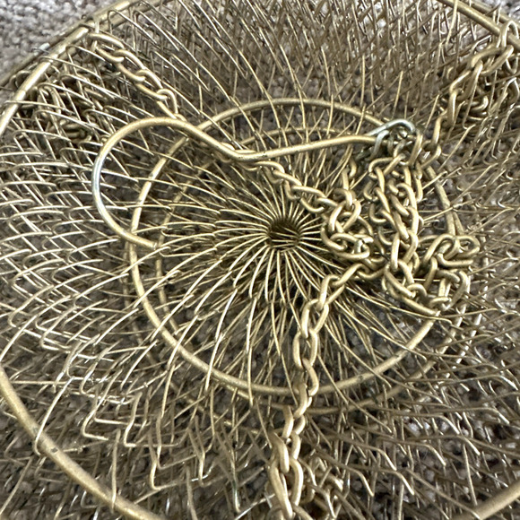 Vintage 3 Tier Copper Wire Hanging Fruit Basket Collapsible Kitchen Storage 36" - Picture 4 of 4